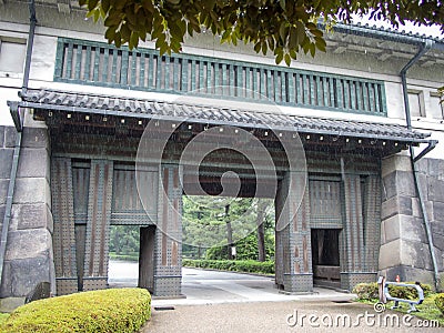 Gates to East Gardens of Imperial Palace, Tokyo, Japan Stock Photo